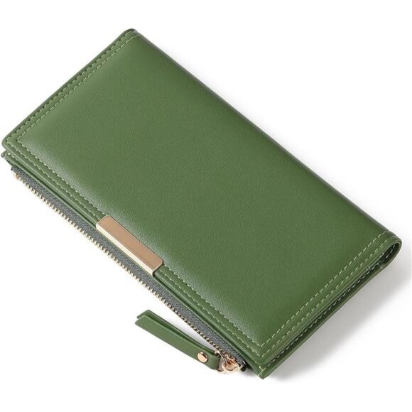 Women  Vegan Leather Large Capacity Green - Picture 2 of 7